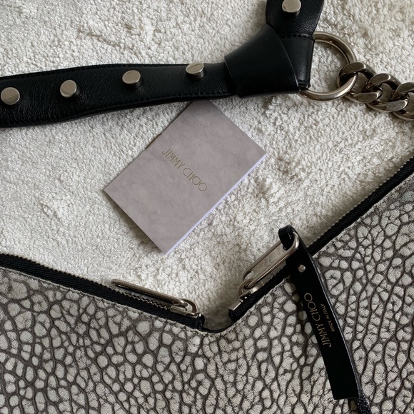 SOLD Jimmy Choo Washed Grainy Studded Raven Bag - Picture 6 of 8